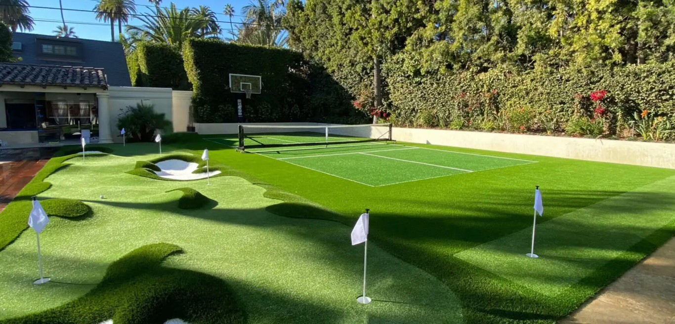 Custom backyard putting green installation in Bloomington, IN